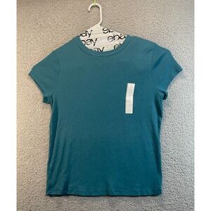 A New Day Top Women's Size XXL Green Short Sleeve Round Neck Modal Blend, New WT
